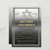 Silver und Gold Barmitzvah Einladung (Vorne/Hinten)