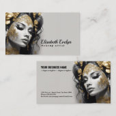 Silver und Gold Florals auf einem schönen 690 Visitenkarte (Vorne/Hinten)