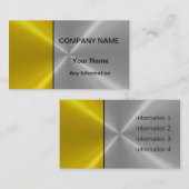 Silver und Gold Luxury Metallic Visitenkarte (Vorne/Hinten)