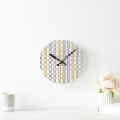 Silver- und Gold-Muster Runde Wanduhr (Zuhause)