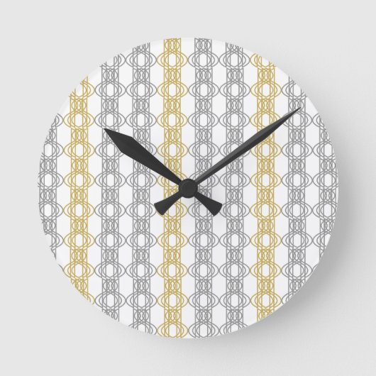 Silver- und Gold-Muster Runde Wanduhr (Vorderseite)