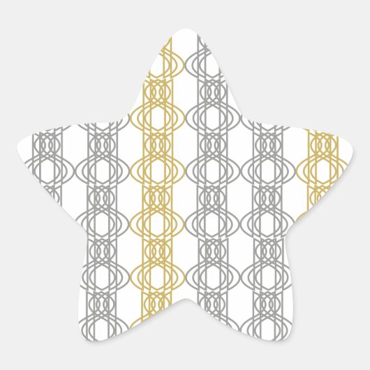 Silver- und Gold-Muster Stern-Aufkleber (Vorderseite)