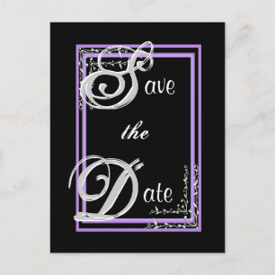 SILVER UND LILA Save the Date Postkarte