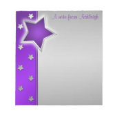 Silver und Lila Stars Notepad Notizblock (Vorderseite)