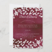 Silver und Maroon Bokeh Sparkle Hochzeitsempfang Einladung (Vorderseite)
