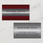 Silver und Maroon Stainless Steel Look Visitenkarte (Vorne/Hinten)