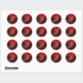 Silver und Red Monogram S Umschlag Aufkleber (Blatt)