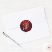 Silver und Red Monogram S Umschlag Aufkleber (Umschlag)