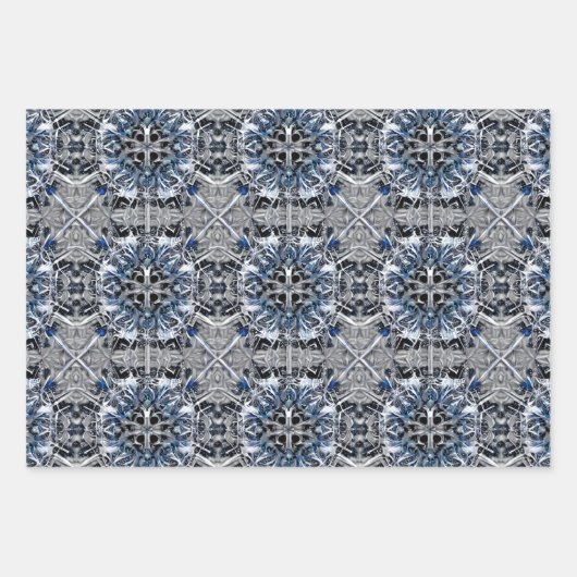 "Silver" und "White Snowfloakes" auf der blauen sc Geschenkpapier Set (Vorderseite 3)