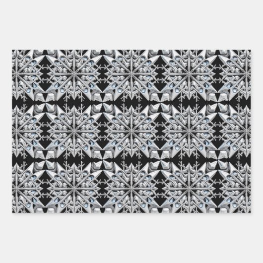 "Silver" und "White Snowfloakes" auf der blauen sc Geschenkpapier Set (Vorderseite 2)