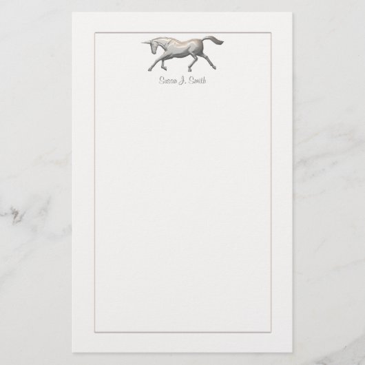 Silver Unicorn Briefpapier (Vorderseite)