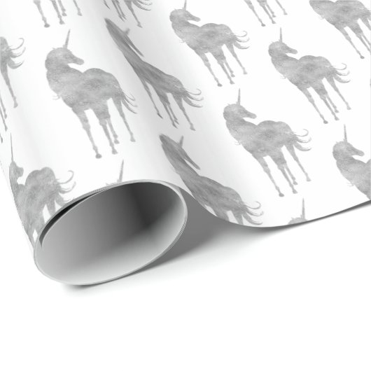 Silver Unicorn Geschenkpapier (Rolleneckpunkt)