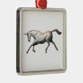 Silver Unicorn Ornament Aus Metall (Rechts)