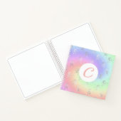 Silver Unicorn Pastel Ombre Initial Sketchbook Notizblock (Innenseite)