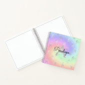 Silver Unicorn Pastel Ombre Monogram Sketchbook Notizblock (Innenseite)