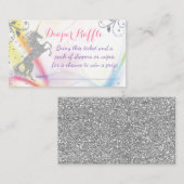 Silver Unicorn Rainbow Diaper Raffel Tickets (Vorne/Hinten)