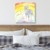 Silver Unicorn Rainbow Leinwanddruck (Insitu (Schlafzimmer))