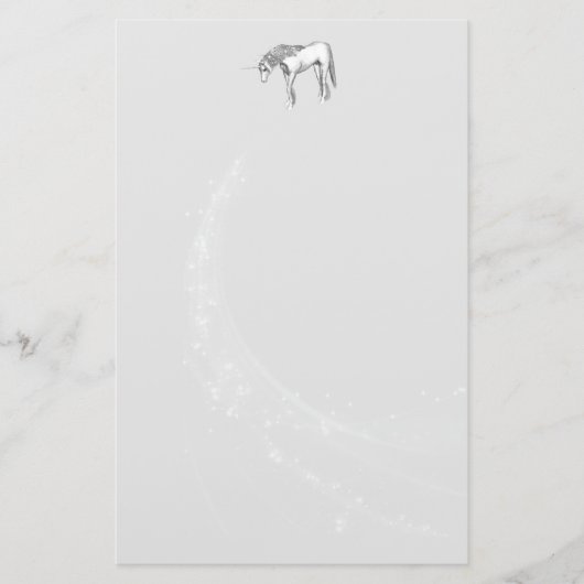 Silver Unicorn Stationery Briefpapier (Vorderseite)