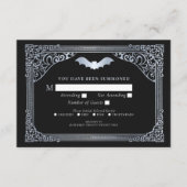 Silver Vampire Kathedrale Gothic Wedding RSVP Begleitkarte (Vorderseite)
