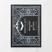 Silver Vampire Kathedrale GothicWedding Dreifach Gefaltete Einladung (Cover)
