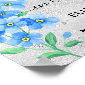 Silver vergessen Sie mich nicht blumengeschmückt F Poster (Ecke)