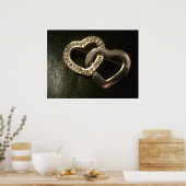 Silver verwurzelte Liebe Herz Poster (Küche)