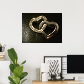 Silver verwurzelte Liebe Herz Poster (Heimbüro)