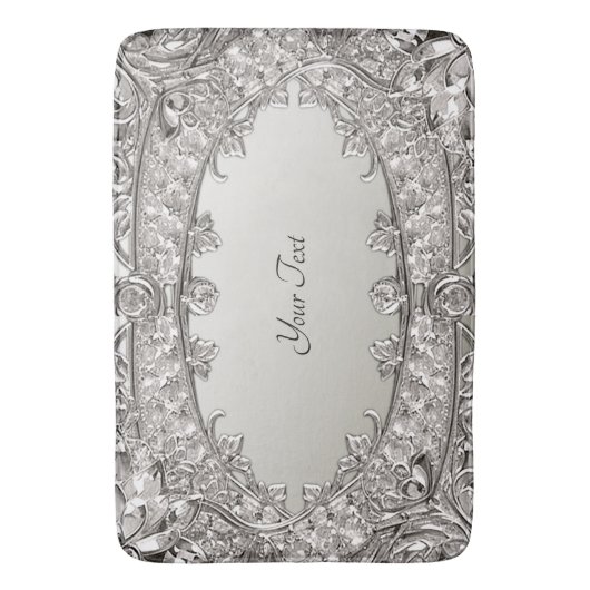 Silver Verziert Modern Bath Mat Badematte (Vorderseite Vertikal)