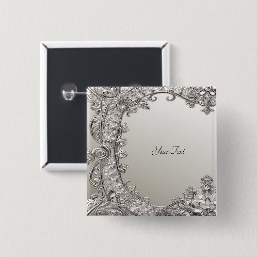 Silver Verziert Modern Button (Vorne & Hinten)