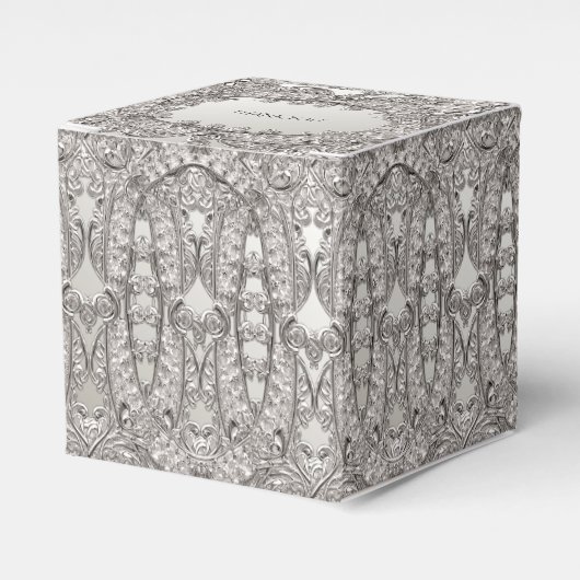 Silver Verziert Modern Fevor Box Geschenkschachtel (Vorderseite)