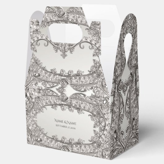 Silver Verziert Modern Fevor Box Geschenkschachtel (Geöffnet)