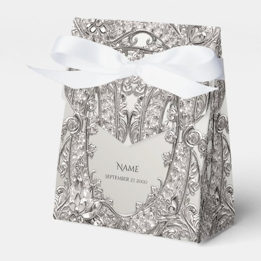 Silver Verziert Modern Fevor Box Geschenkschachtel (Vorderseite)