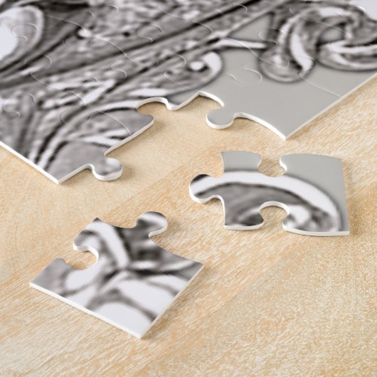 Silver Verziert Modern Jigsaw Puzzle (Seite)