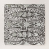 Silver Verziert Modern Jigsaw Puzzle (Horizontal)