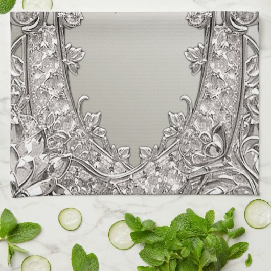 Silver Verziert Modern Kitchen Handtücher (Gefaltet)