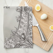 Silver Verziert Modern Kitchen Handtücher (Viertel Falte)