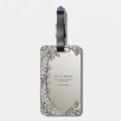 Silver Verziert Modern Luggage Tag Gepäckanhänger (Rückseite vertikal)