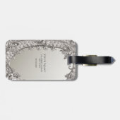 Silver Verziert Modern Luggage Tag Gepäckanhänger (Rückseite horizontal)