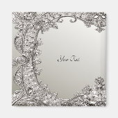 Silver Verziert Modern Magnet (Vorne)