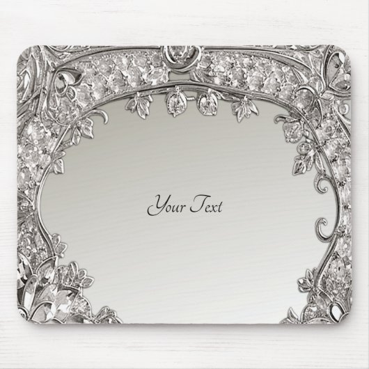 Silver Verziert Modern Mousepad (Vorne)