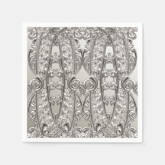 Silver Verziert Modern Napkins Serviette (Vorderseite)