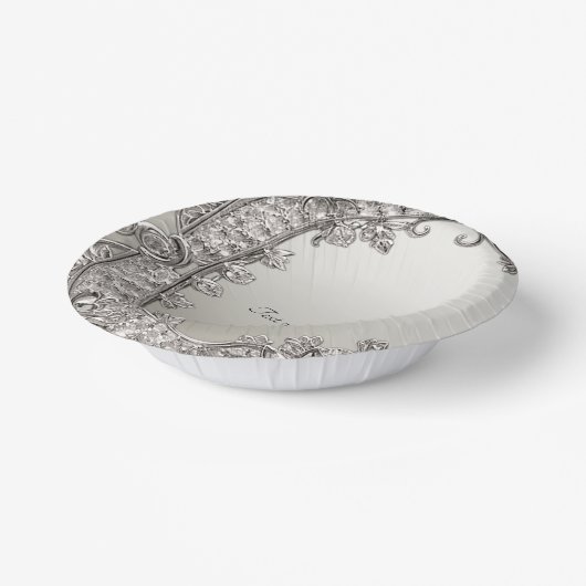 Silver Verziert Modern Pappteller (Gewinkelt)