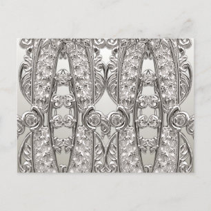 Silver Verziert Modern Postcard Postkarte