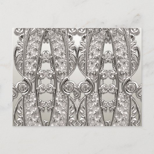 Silver Verziert Modern Postcard Postkarte (Vorderseite)