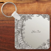 Silver Verziert Modern Schlüsselanhänger (Vorderseite)