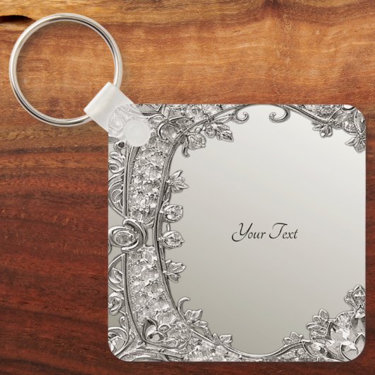 Silver Verziert Modern Schlüsselanhänger (Vorderseite)