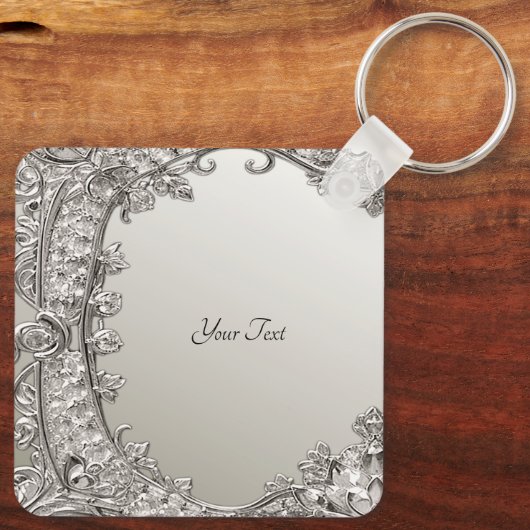 Silver Verziert Modern Schlüsselanhänger (Rückseite)