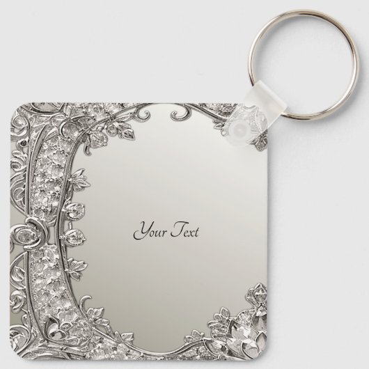 Silver Verziert Modern Schlüsselanhänger (Rückseite)