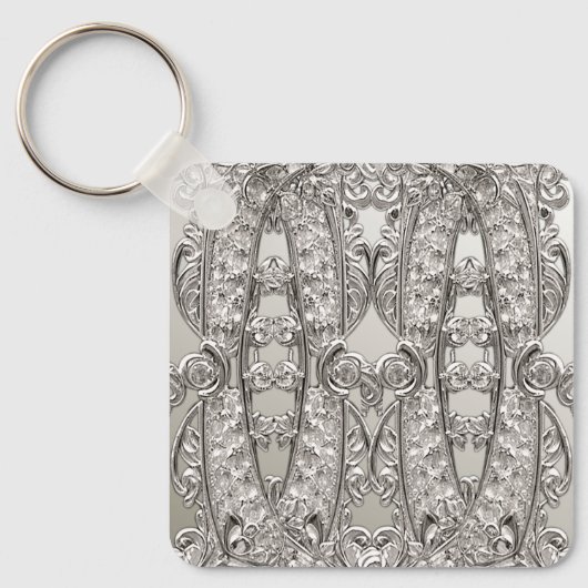 Silver Verziert Modern Schlüsselanhänger (Vorderseite)