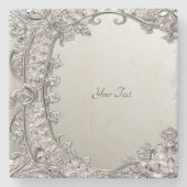 Silver Verziert Modern Stone Untersetzer (Vorderseite)